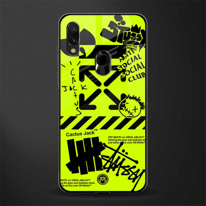 neon travis scott x anti social social club glass case for redmi y3 image