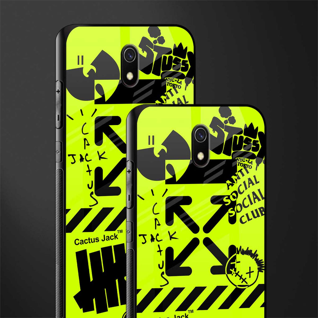 neon travis scott x anti social social club glass case for redmi 8a image-2