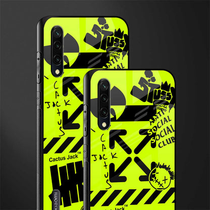 neon travis scott x anti social social club glass case for mi a3 redmi a3 image-2
