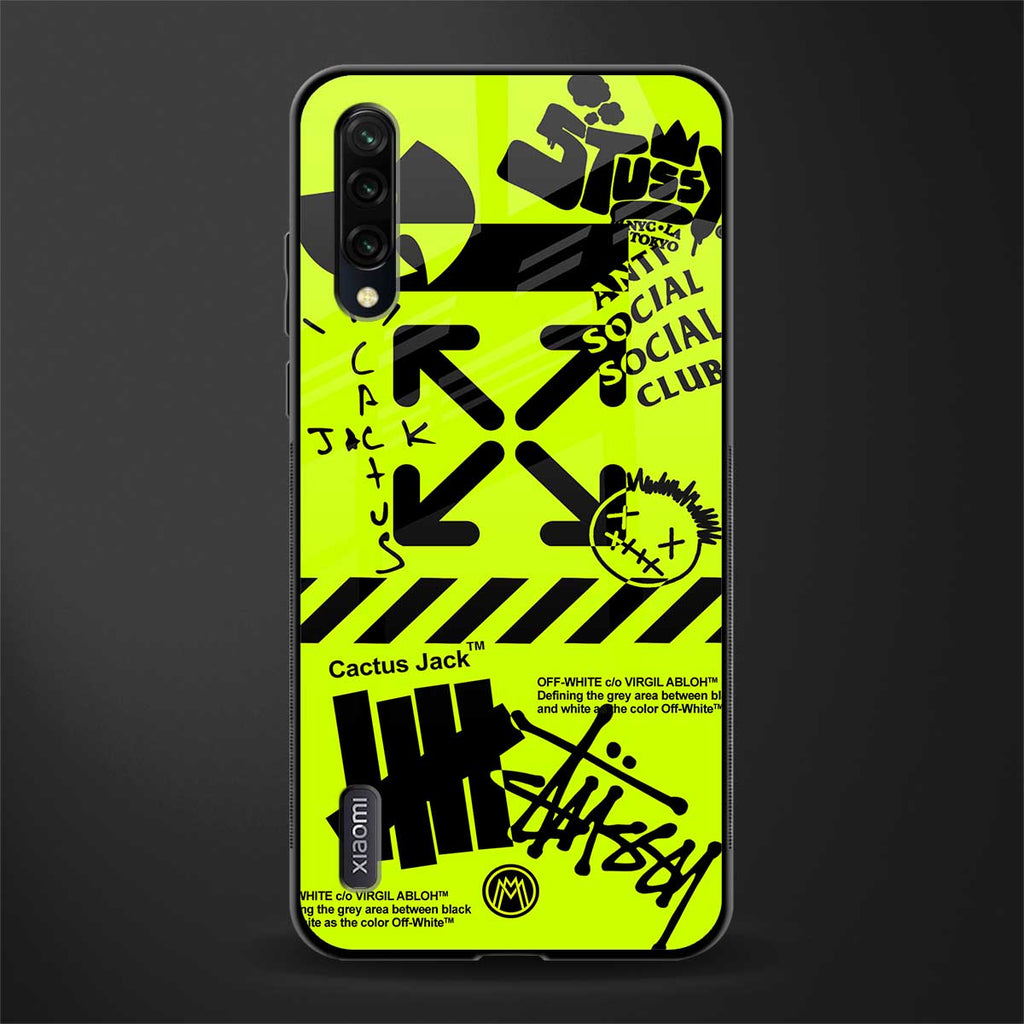 neon travis scott x anti social social club glass case for mi a3 redmi a3 image
