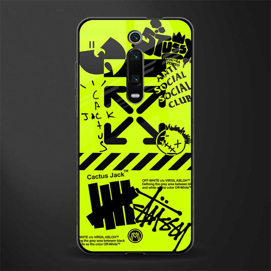 neon travis scott x anti social social club glass case for redmi k20 image