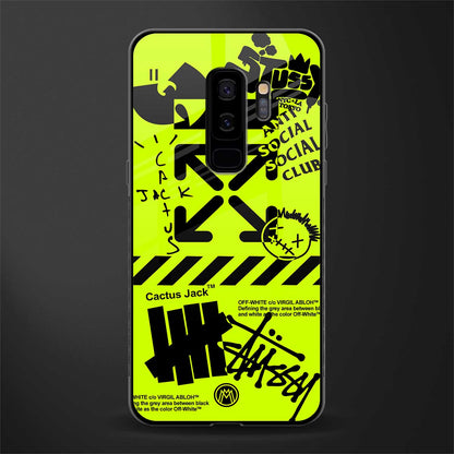 neon travis scott x anti social social club glass case for samsung galaxy s9 plus image