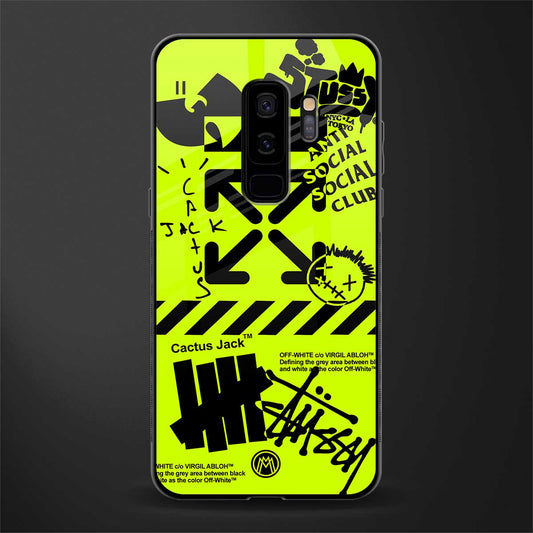 neon travis scott x anti social social club glass case for samsung galaxy s9 plus image