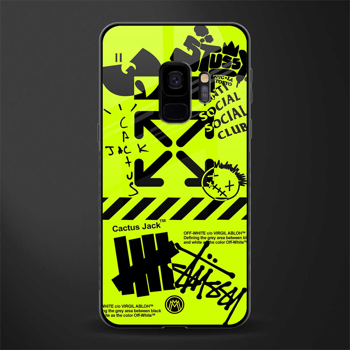 neon travis scott x anti social social club glass case for samsung galaxy s9 image