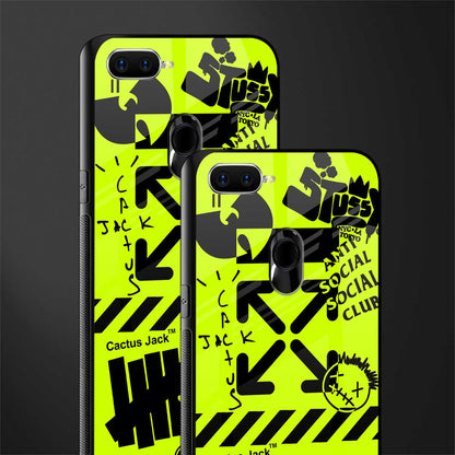 neon travis scott x anti social social club glass case for oppo a5s image-2