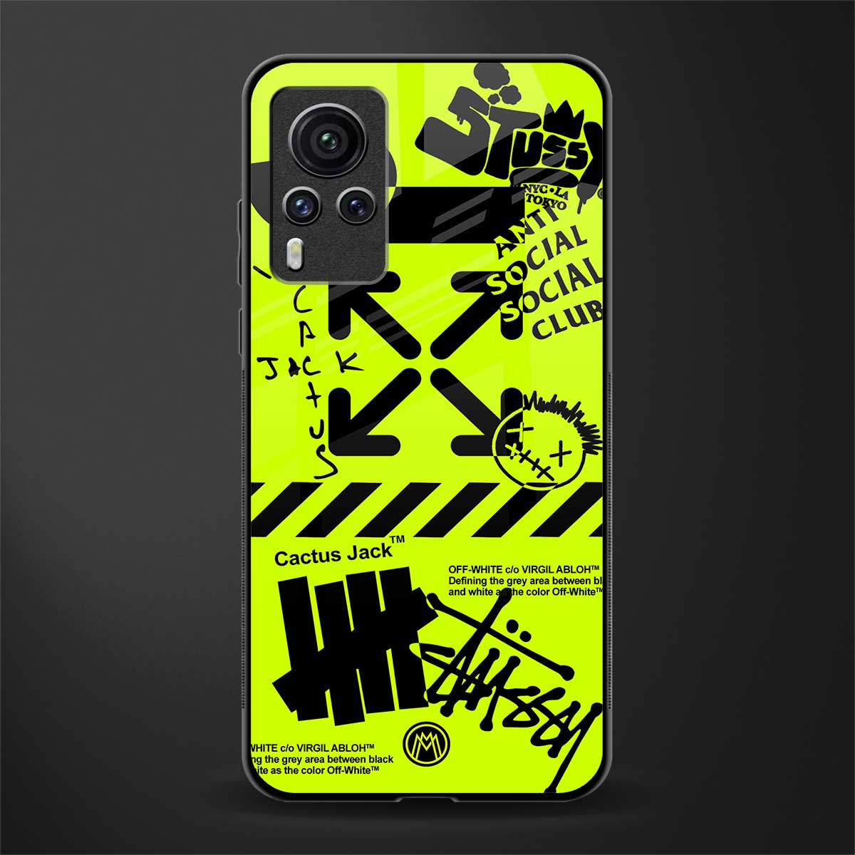 neon travis scott x anti social social club glass case for vivo x60 pro image
