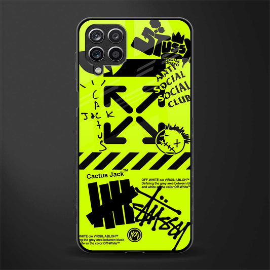 neon travis scott x anti social social club back phone cover | glass case for samsung galaxy a22 4g