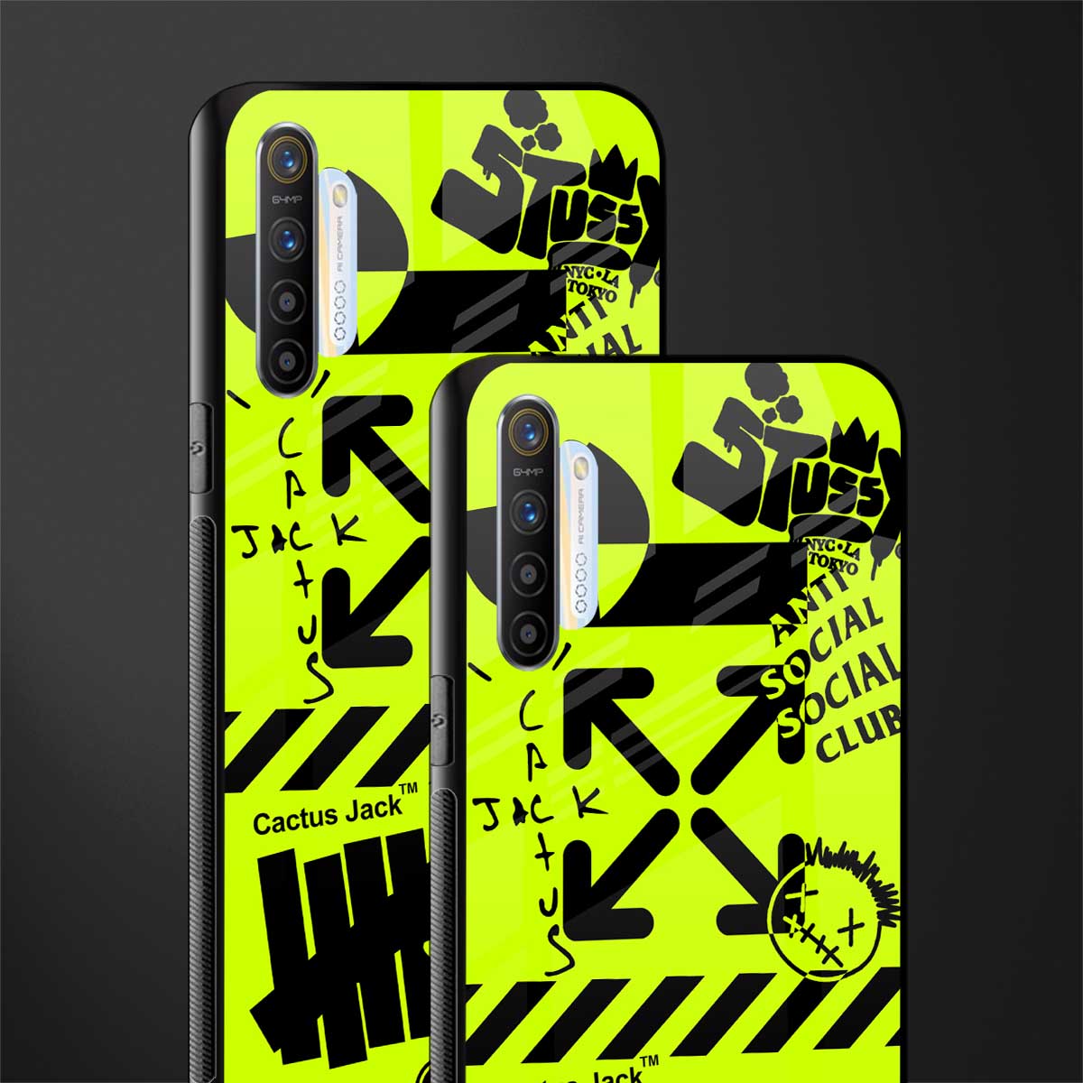 neon travis scott x anti social social club glass case for realme xt image-2