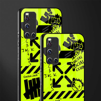 neon travis scott x anti social social club glass case for vivo v19 image-2