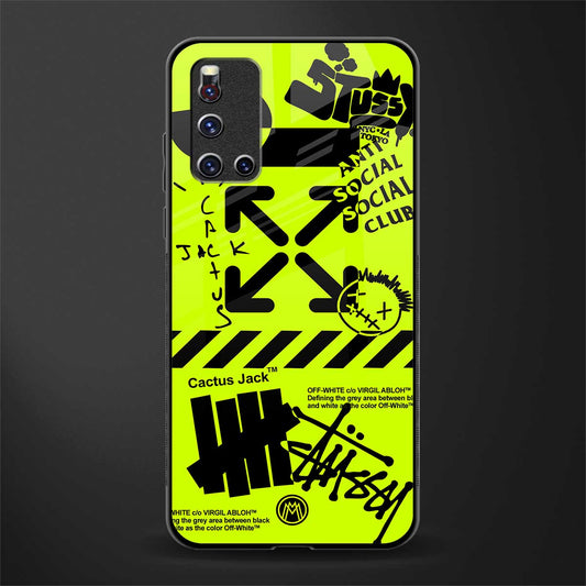neon travis scott x anti social social club glass case for vivo v19 image