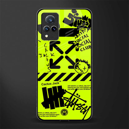 neon travis scott x anti social social club glass case for vivo v21 5g image