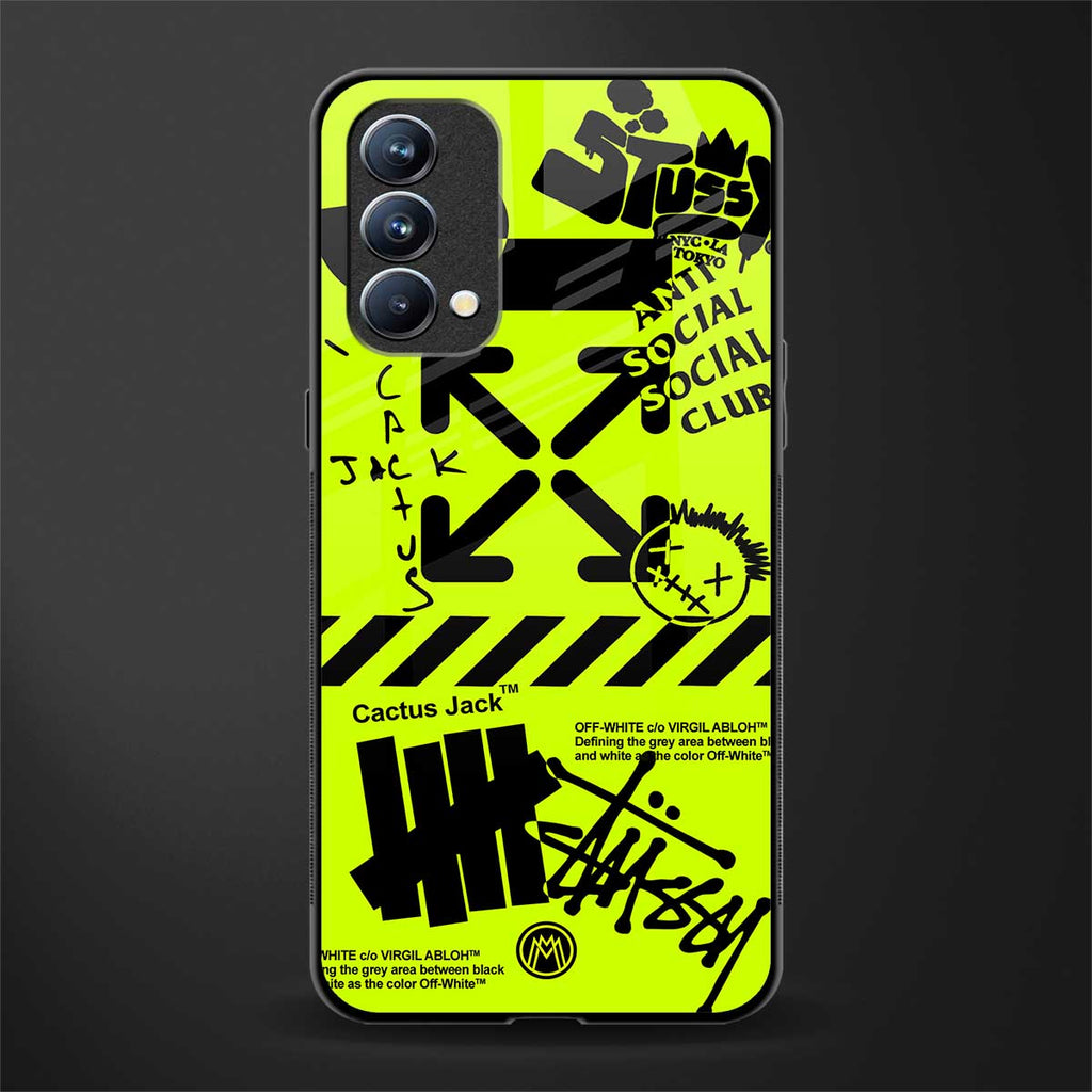 neon travis scott x anti social social club glass case for oppo f19 image