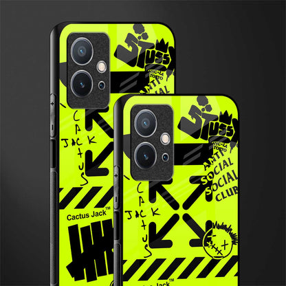 neon travis scott x anti social social club glass case for vivo y75 5g image-2