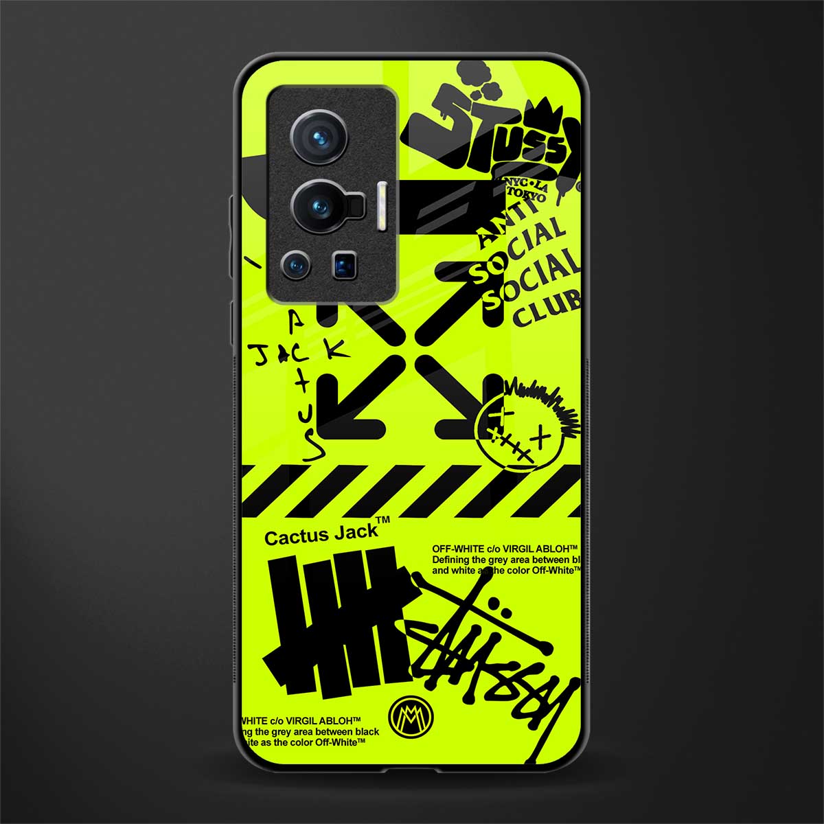 neon travis scott x anti social social club glass case for vivo x70 pro image