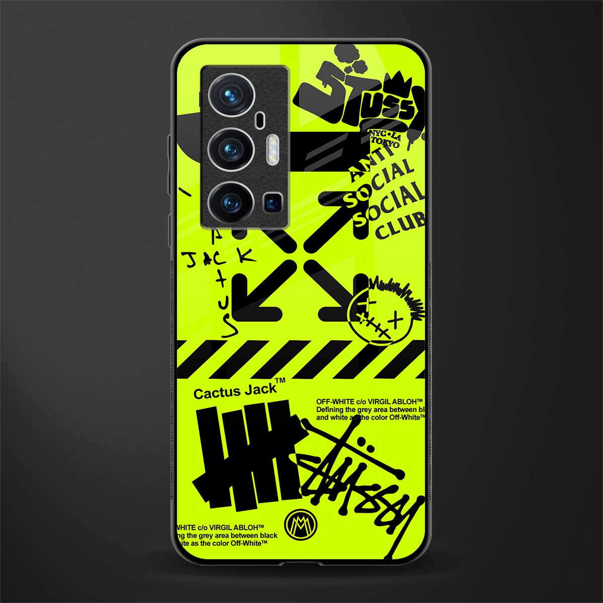 neon travis scott x anti social social club glass case for vivo x70 pro plus image