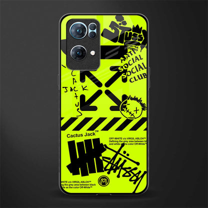 neon travis scott x anti social social club glass case for oppo reno7 pro 5g image