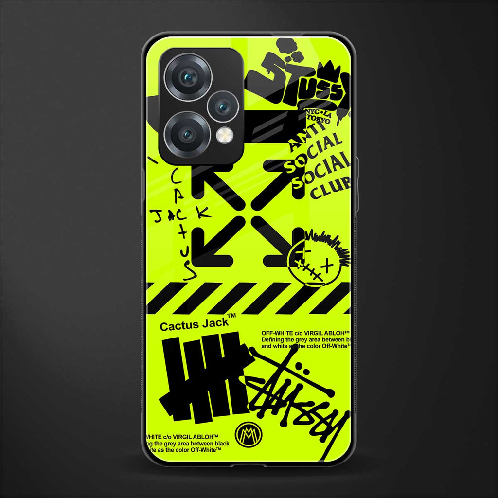 neon travis scott x anti social social club back phone cover | glass case for realme 9 pro 5g