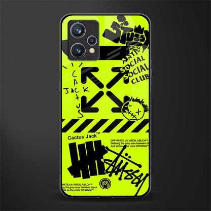 neon travis scott x anti social social club glass case for realme 9 4g image