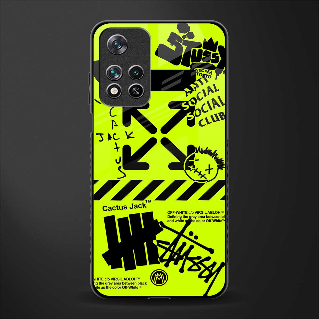 neon travis scott x anti social social club glass case for poco m4 pro 5g image