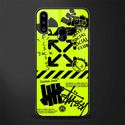neon travis scott x anti social social club glass case for samsung galaxy a20s image