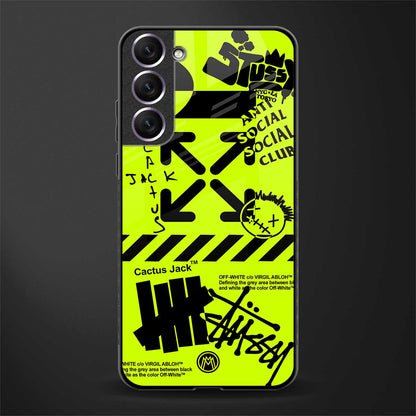 neon travis scott x anti social social club glass case for samsung galaxy s21 plus image