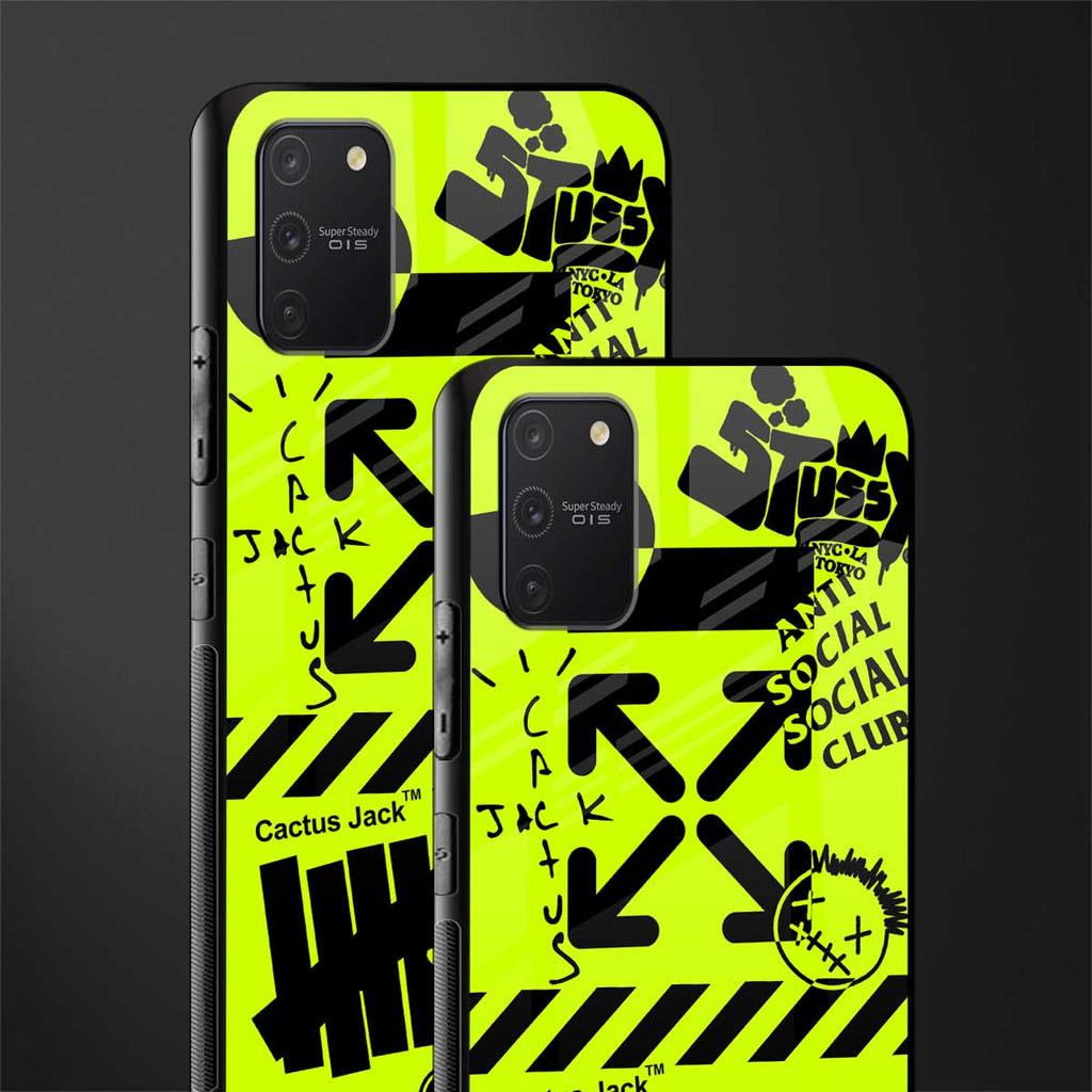 neon travis scott x anti social social club glass case for samsung galaxy s10 lite image-2