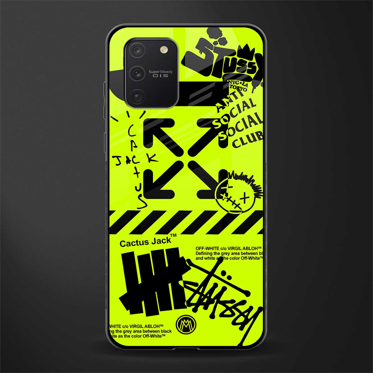 neon travis scott x anti social social club glass case for samsung galaxy s10 lite image