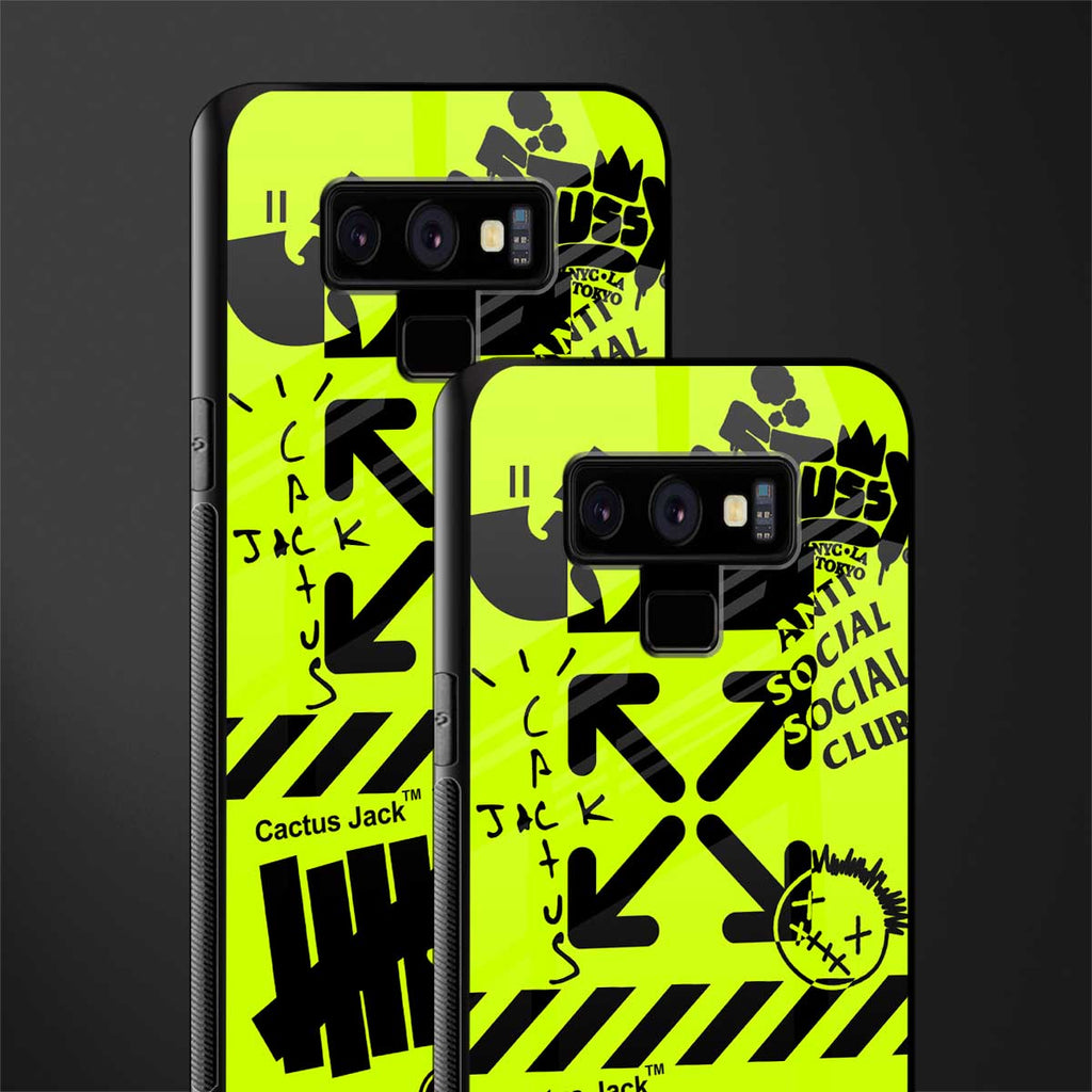 neon travis scott x anti social social club glass case for samsung galaxy note 9 image-2