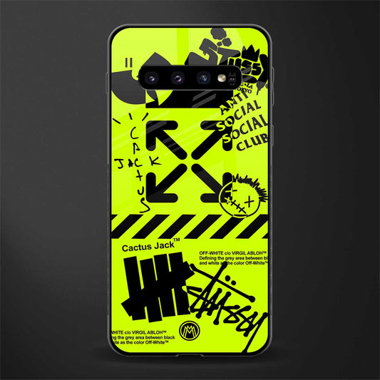neon travis scott x anti social social club glass case for samsung galaxy s10 image
