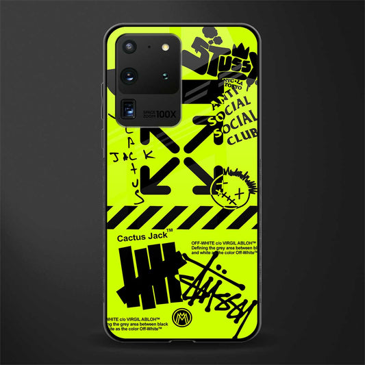 neon travis scott x anti social social club glass case for samsung galaxy s20 ultra image