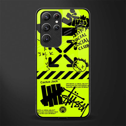 neon travis scott x anti social social club glass case for samsung galaxy s22 ultra 5g image