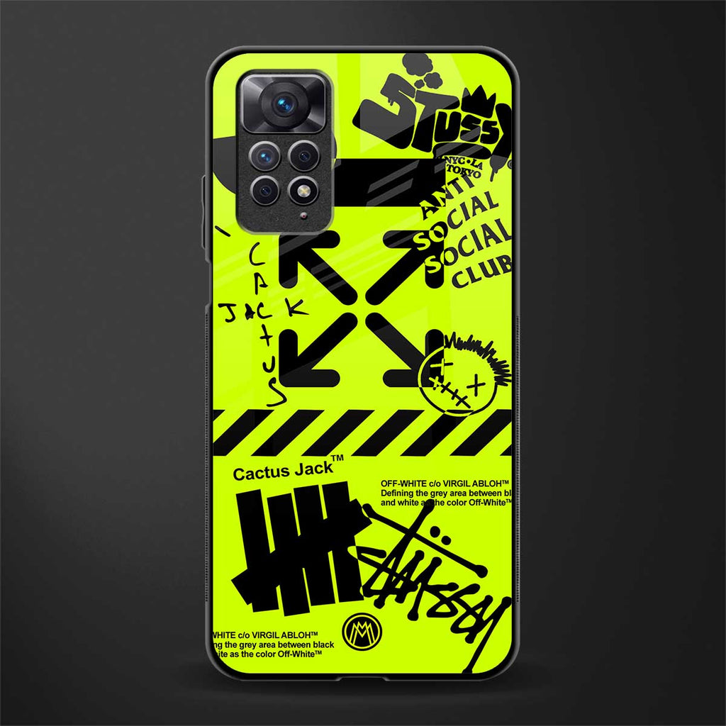neon travis scott x anti social social club glass case for redmi note 11s image