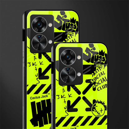 neon travis scott x anti social social club glass case for phone case | glass case for oneplus nord 2t 5g