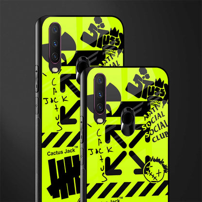 neon travis scott x anti social social club glass case for vivo y15 image-2