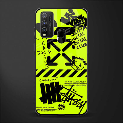 neon travis scott x anti social social club glass case for vivo y30 image