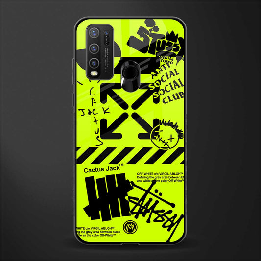 neon travis scott x anti social social club glass case for vivo y50 image