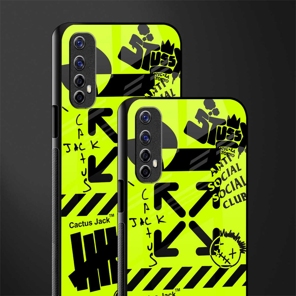 neon travis scott x anti social social club glass case for realme narzo 20 pro image-2