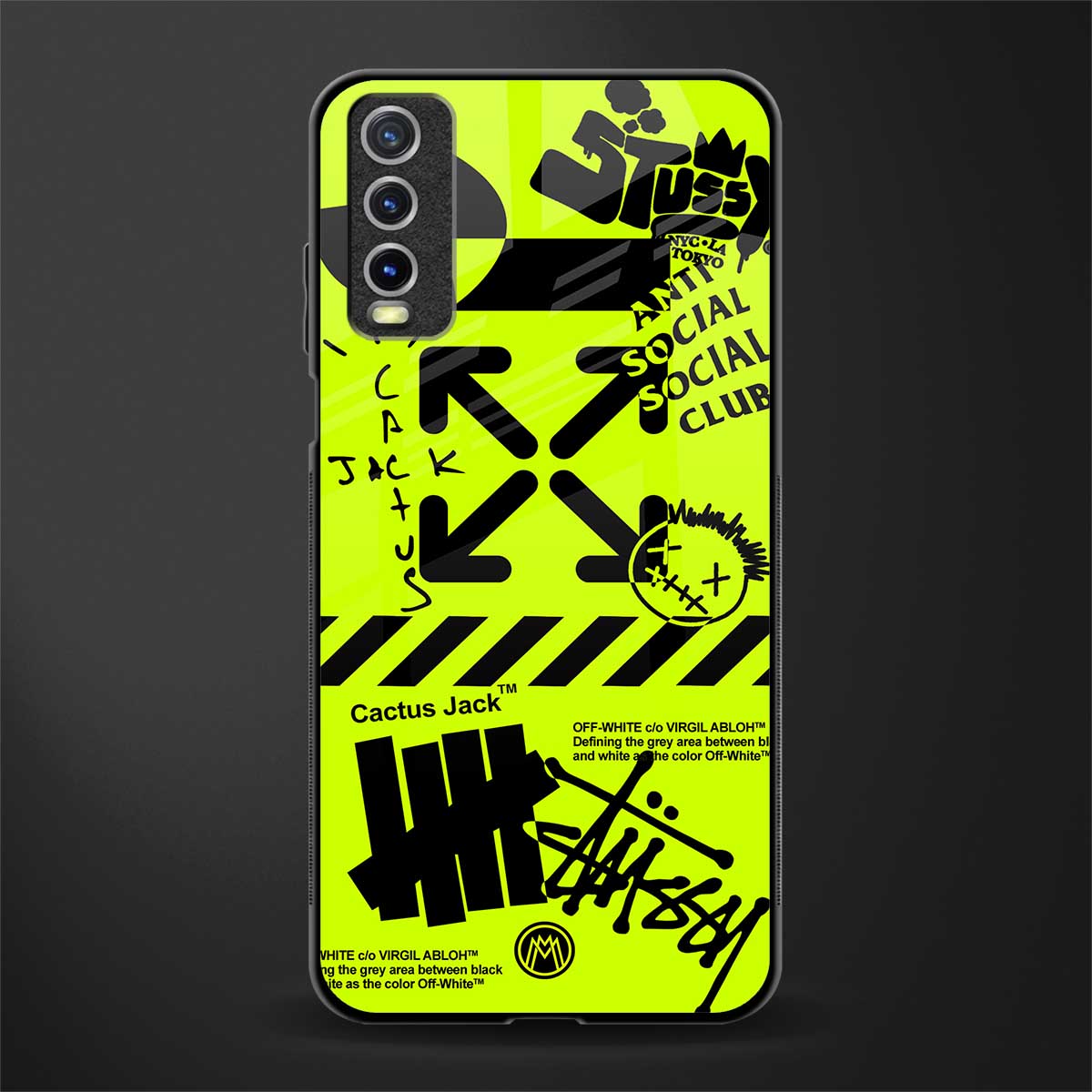 neon travis scott x anti social social club glass case for vivo y20 image