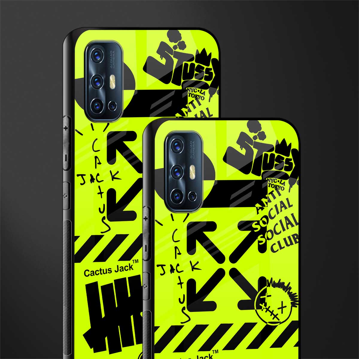 neon travis scott x anti social social club glass case for vivo v17 image-2