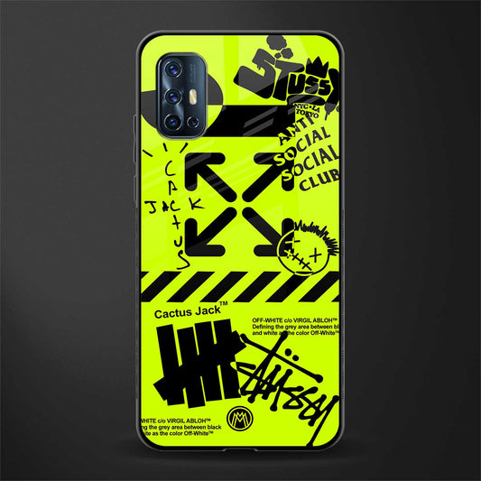neon travis scott x anti social social club glass case for vivo v17 image