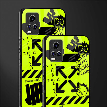 neon travis scott x anti social social club glass case for vivo v20 image-2