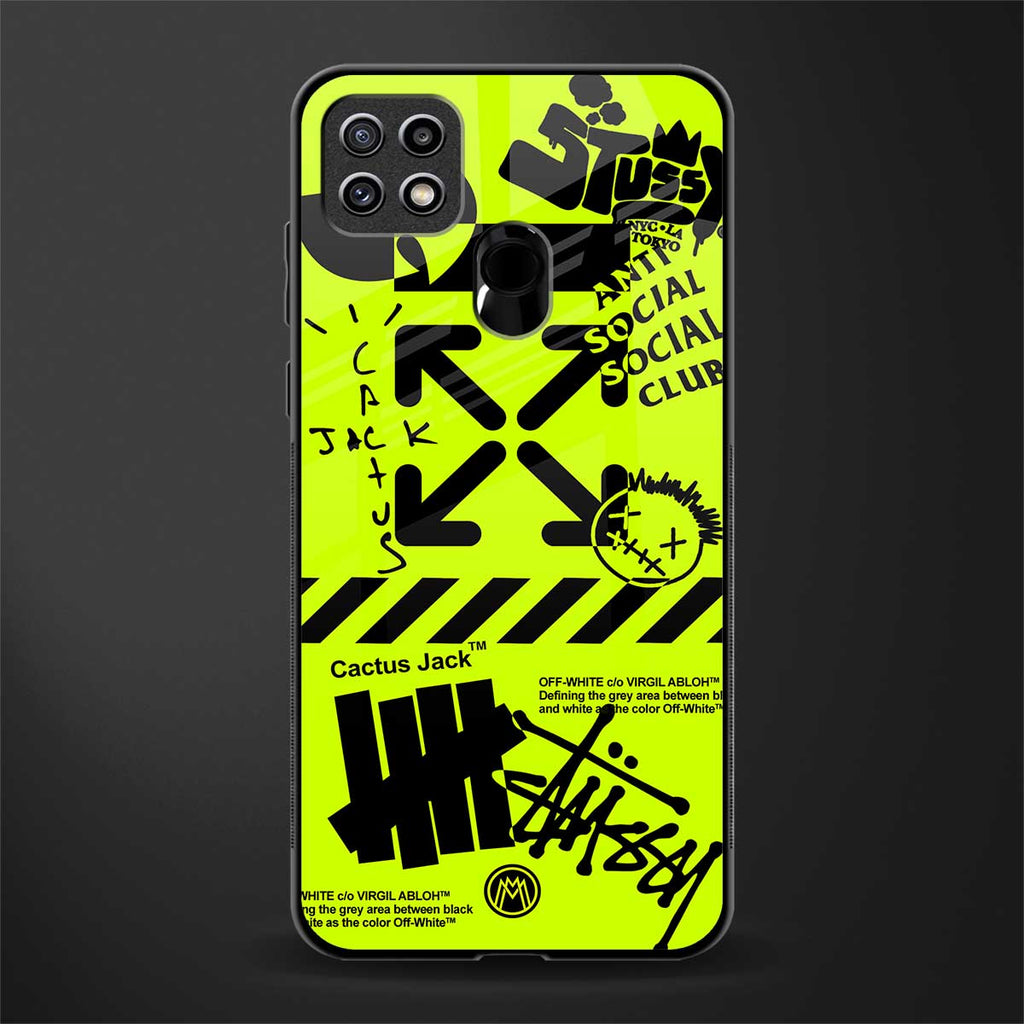 neon travis scott x anti social social club glass case for oppo a15 image