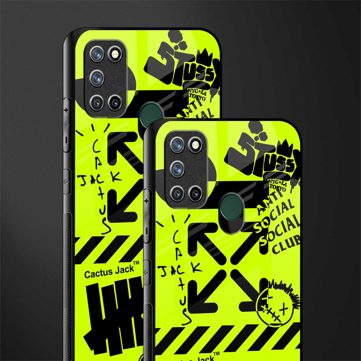 neon travis scott x anti social social club glass case for realme 7i image-2