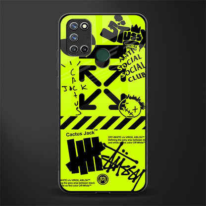 neon travis scott x anti social social club glass case for realme 7i image