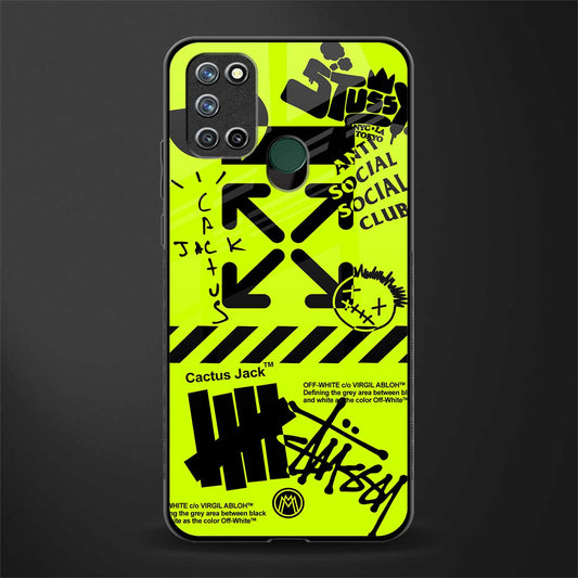 neon travis scott x anti social social club glass case for realme 7i image