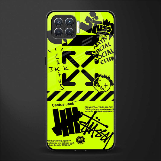 neon travis scott x anti social social club glass case for oppo f17 pro image