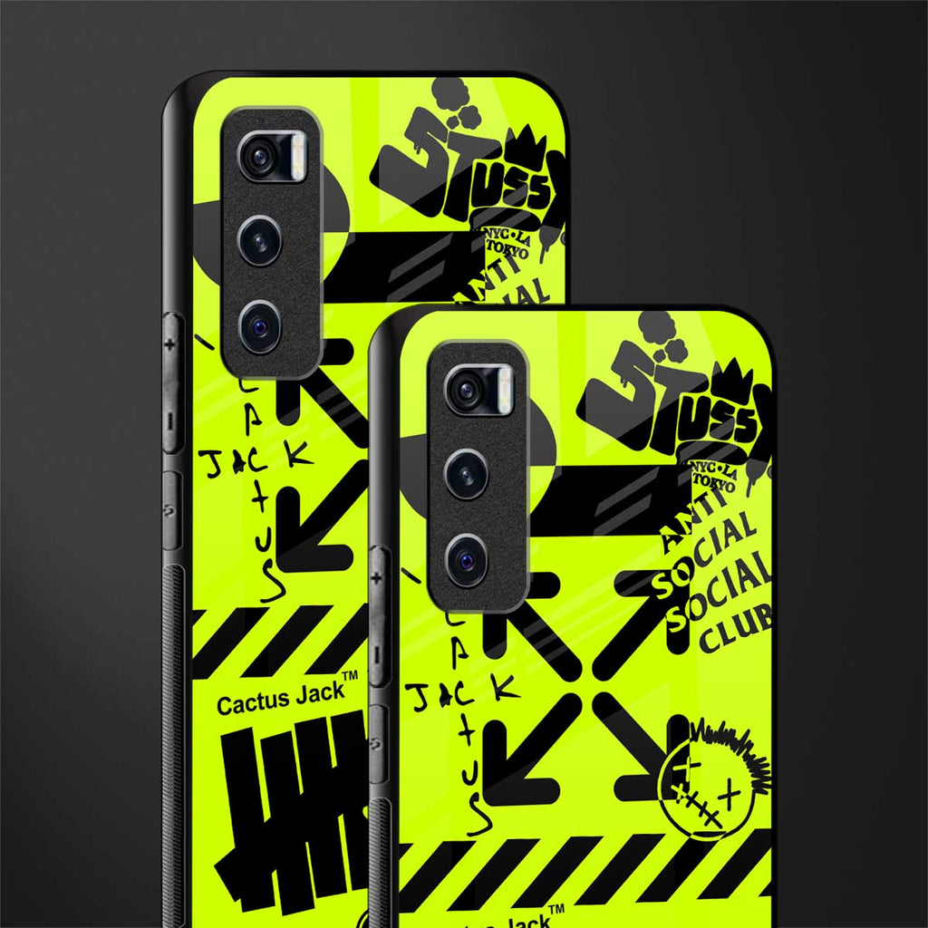 neon travis scott x anti social social club glass case for vivo v20 se image-2