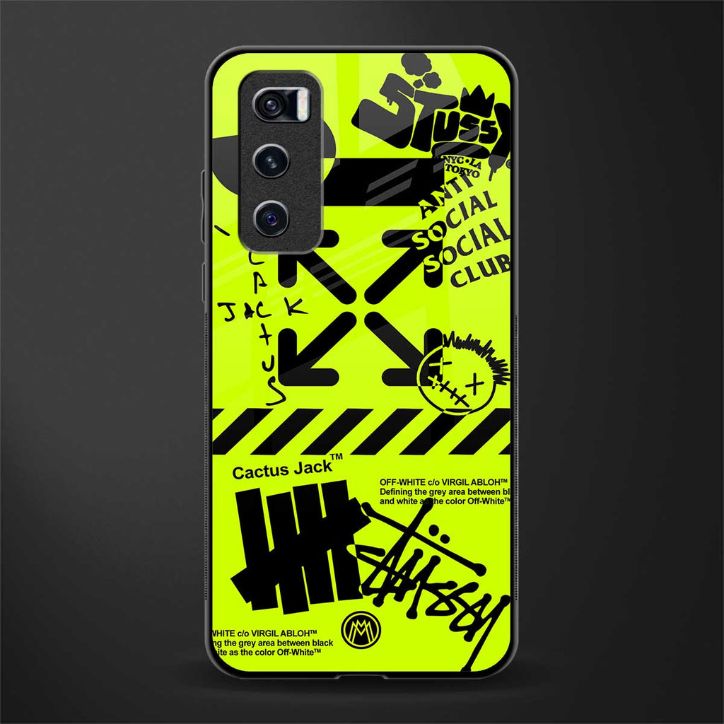 neon travis scott x anti social social club glass case for vivo v20 se image