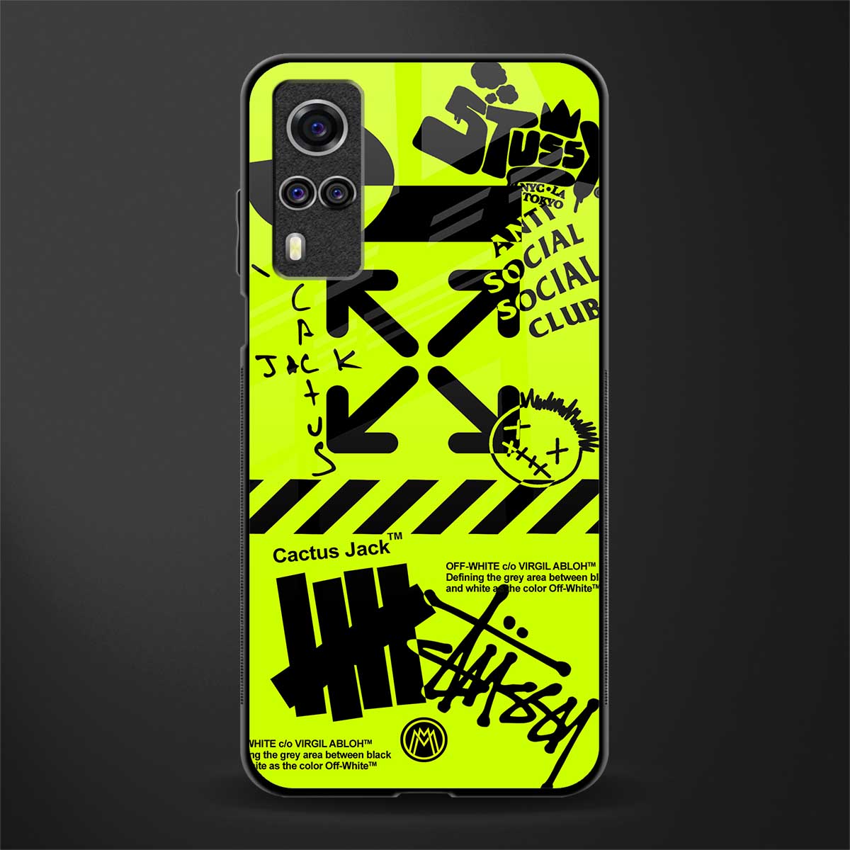 neon travis scott x anti social social club glass case for vivo y51 image