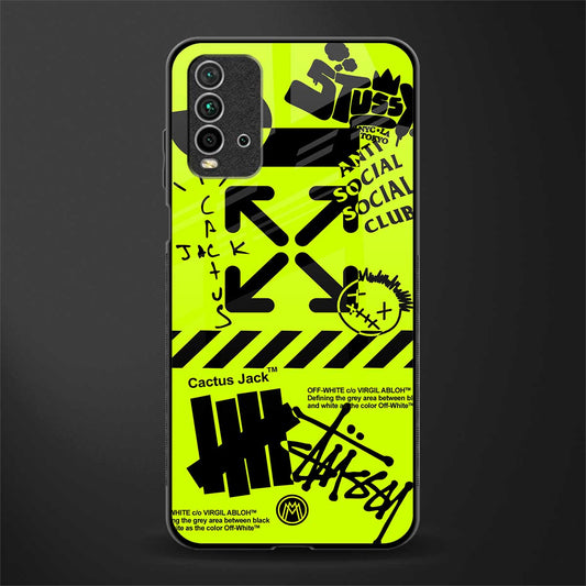 neon travis scott x anti social social club glass case for redmi 9 power image